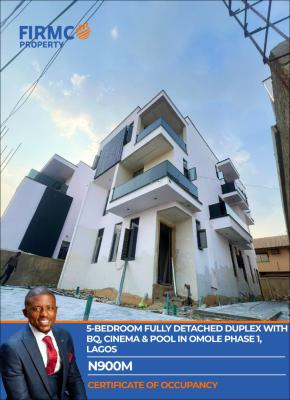 Elegant 5-bedroom Detached Duplex with Cinema, Swimming Pool and Bq, Omole Phase 1, Ikeja, Lagos, Detached Duplex for Sale