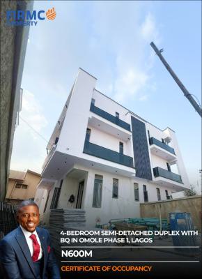 Smartly Built 4-bedroom Semi-detached Duplex with Bq in Omole Phase I, (10mins Drive to Mm Intl Airport), Omole Phase 1, Ikeja, Lagos, Semi-detached Duplex for Sale