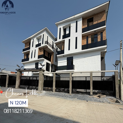 Newly Built Serviced 2 Bedroom Penthouse with Elevator., Chevron, Lekki, Lagos, Block of Flats for Sale