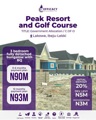 3 Bedrooms Fully Detached Bungalow, with Water View Experience, Lakowe Golf Course, Lakowe, Ibeju Lekki, Lagos, Detached Bungalow for Sale