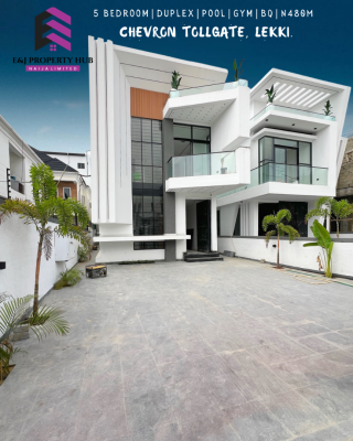Newly Built 5 Bedroom Fully Detached Duplex with Bq, Swimming Pool, Chevron Tollgate Lekki Lagos, Lekki, Lagos, Detached Duplex for Sale