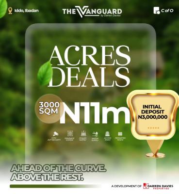 Own 3000 Sqm (acres) at The Vanguard,, Iddo, Ibadan, Oyo, Land for Sale