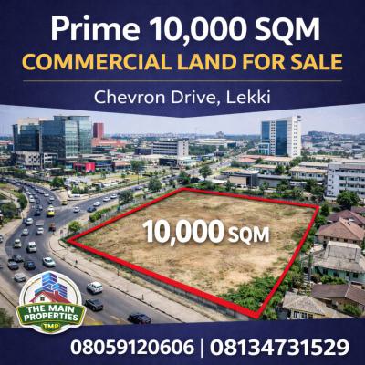 Prime 10,000sqm Commercial Land Suitable for Large-scale Development, Chevron Drive, Lekki Expressway, Lekki, Lagos, Commercial Land for Sale