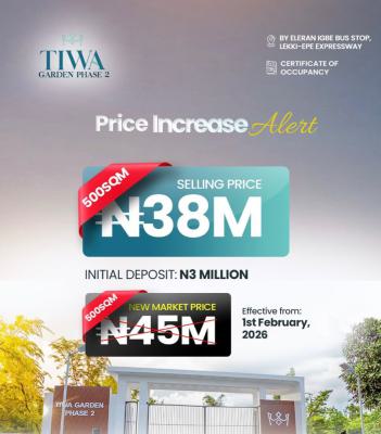Affordable Land, Tiwa Garden Phase Ii Eleranf Igbe Bus Stop, Lekki-epe Expressway, Ibeju Lekki, Lagos, Residential Land for Sale