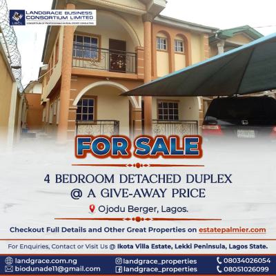 Beautiful 4-bedroom Detached Duplex + Bq, Ojodu Berger, Ojodu, Lagos, Detached Duplex for Sale