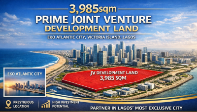 3,985sqm Prime Development Land, Eko Atlantic City, Lagos, Mixed-use Land Joint Venture