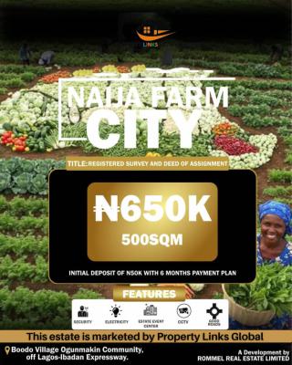 Geniune Farmland, Naija Farm City Phase 2 ,olorunda Village Ogunmakin, Ijebu East, Ogun, Commercial Land for Sale