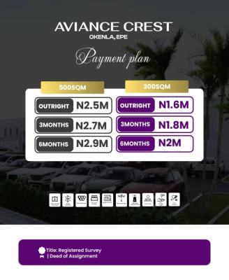 Land in a Prime Location, Aviance Crest, Okenla, Epe, Lagos, Residential Land for Sale