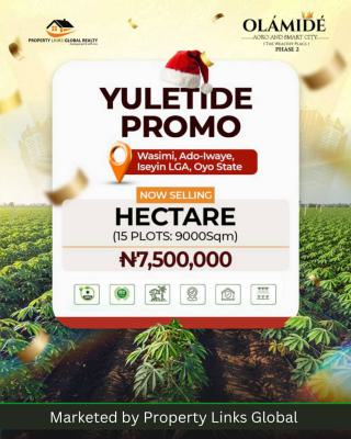 C of O Hectares of Casava Farmland in Serene Environment, Olamide Agro and Smart City Phase 2 Estate, Ibadan, Oyo, Commercial Land for Sale