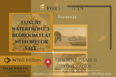 Luxury Waterfront 3-bedroom Flat with Bq, Osborne, Ikoyi, Lagos, Flat / Apartment for Sale