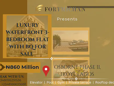Luxury Waterfront 3-Bedroom Flat with BQ