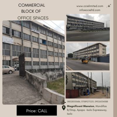 Office Block of Over 4,000 Square Meters, Magnificent Mansion, Mandillas Bus Stop, Along Oshodi-apapa Expressway, Isolo, Lagos, Office Space for Rent