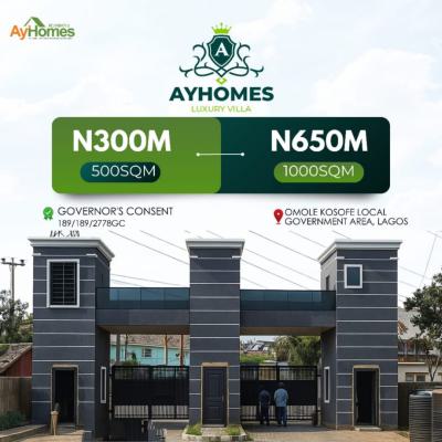 Secured Buy and Build Land in Peaceful Environment, Ayhomes Villa Estate ,omole Kosofe, Ikeja, Lagos, Residential Land for Sale