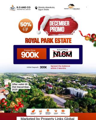 Affordable Land with Instant Allocation, Royal Park Estate ,obada, Km 46, Ogun, Residential Land for Sale