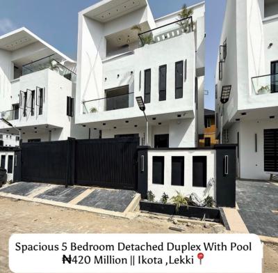 Well Built 5 Bedroom Fully Detached Duplex with Pool Cinema, Ikota, Lekki, Lagos, Detached Duplex for Sale