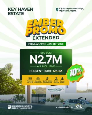 Premium Estate Land- Buy and Build, Key Haven Estate,kajola Interchange, Sagamu, Ogun, Residential Land for Sale