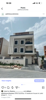 Luxury 6 Bedroom Duplex with Bq, Lekki Phase 1, Lekki, Lagos, Detached Duplex for Sale