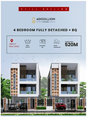 Luxury 4 Bedrooms Fully Detached + Bq, Adozillion Court, Omole Phase 2, Ikeja, Lagos, Detached Duplex for Sale
