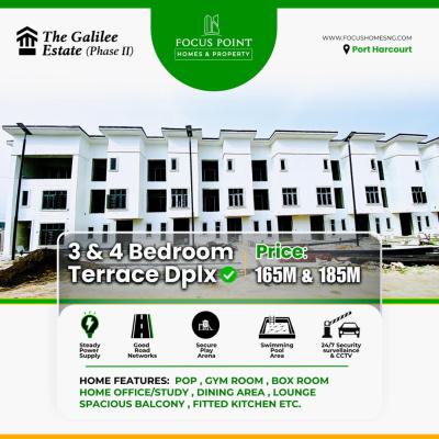 3bedroom Terrace Duplex House, Galilee Estate, Gitto Estate, Km 4 East West Road, Obirikwere Fly Over, Port Harcourt, Rivers, House for Sale