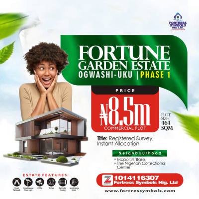 Land with Registered Survey Suitable for Residential and Commercial, Fortune Gardens Estate, Ogwashi-uku, Asaba, Delta, Mixed-use Land for Sale