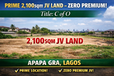 Prime 2,100sqm J-v Land  -- Zero Premium!, Gra, Apapa, Lagos, Residential Land Joint Venture