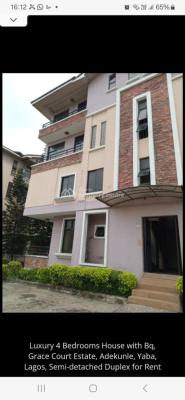3 Bedroom Maisonette Duplex with Bq, Grace Court Estate, Yaba, Lagos, Terraced Duplex for Rent