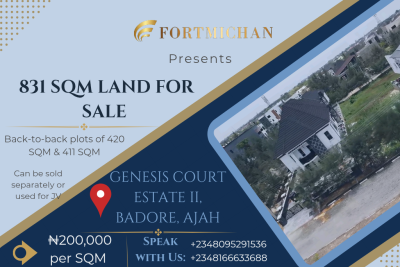 831 Sqm of Land, Genesis Court Estate 2, Badore, Ajah, Lagos, Land for Sale