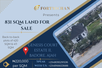 831 Sqm of Land, Genesis Court Estate 2, Badore, Ajah, Lagos, Land for Sale