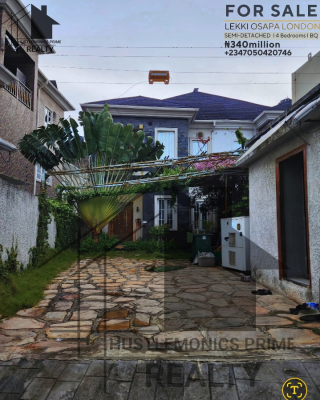 4 Bedroom Semi-detached Duplex with Bq Parking for 3cars Comes, Eletu, Osapa, Lekki, Lagos, Semi-detached Duplex for Sale