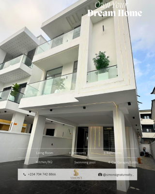 6 Bedroom Fully Detached Duplex with Indoor Swimming Pool, Chevron, Lekki Phase 2, Lekki, Lagos, Detached Duplex for Sale
