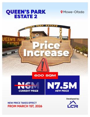 Estate Land, Queens Park Estate, Mowe Ofada, Ogun, Mixed-use Land for Sale