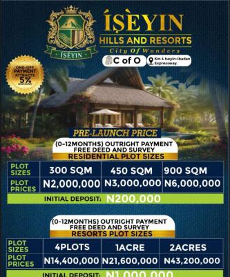 Land, Iseyin, Oyo, Residential Land for Sale