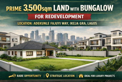 Prime 3,500sqm Land with Bungalow for Redevelopment, Adekunle Fajuyi Way, Ikeja Gra, Ikeja, Lagos, Mixed-use Land for Sale