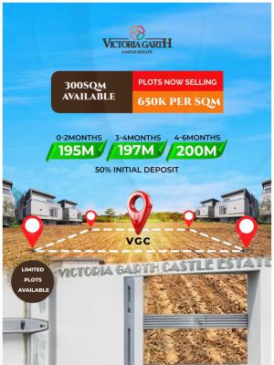 300sqm Buy and Build Serviced Plot, Victoria Garth Castle, Vgc, Lekki, Lagos, Residential Land for Sale