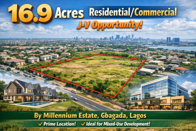 16.9 Acres Residential/commercial J-v Opportunity!, By Millennium Estate, Expressway, Gbagada, Lagos, Mixed-use Land Joint Venture