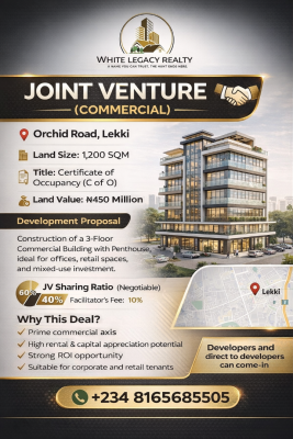 Jv to Construct  a 3 Floor Commercial, Orchid Road, Lekki, Lagos, Commercial Land Joint Venture