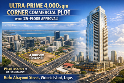 Ultra-prime 4,000sqm Corner-plot with 25-floor Building Approval, Victoria Island (vi), Lagos, Mixed-use Land for Sale