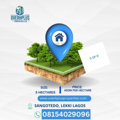 5 Hectares of Land, Sangotedo, Ajah, Lagos, Mixed-use Land for Sale