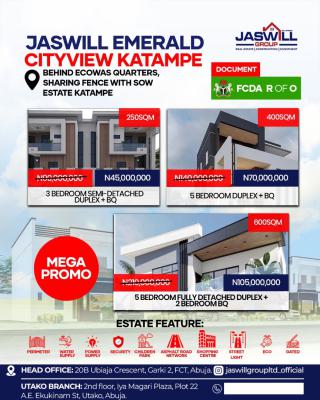 Luxury 3 Bedroom Semi Detached Duplex, Diplomatic Zone, Behind Sow Estate, Katampe, Abuja, Residential Land for Sale