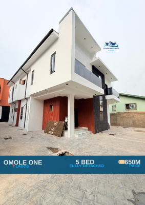 Newly Built 5 Bedroom Fully Detached Duplex with a Room Bq, Omole Phase 1, Ikeja, Lagos, Detached Duplex for Sale