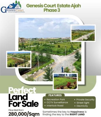 Land with Cofo, Genesis Court 3  Abrah Adesanya By Pepperoni Bus Stop Before Lbs, Ajah, Lagos, Residential Land for Sale