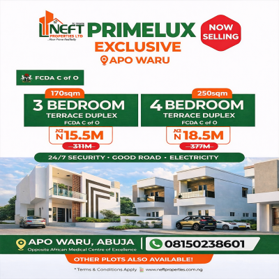 Land for 4 Bedroom Terrace Duplex, Primelux Exclusive Estate, Wumba, Abuja, Residential Land for Sale