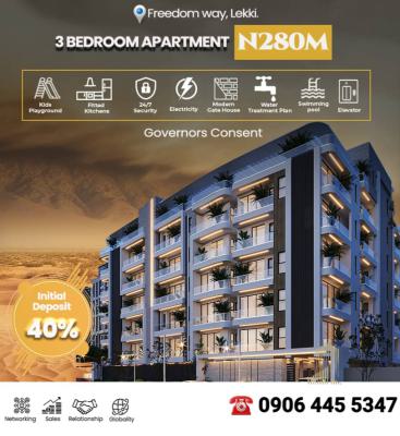 3 Bedroom Luxury Apartments - Freedom Way, Lekki Phase 1, Lagos., Freedom Way, Lekki Phase 1, Lekki, Lagos, Block of Flats for Sale