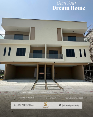 a Striking 4 Bedroom Semi Detached Duplex, Lagoon District, Lekki Phase 1, Lekki, Lagos, Semi-detached Duplex for Sale