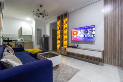 Beautiful One Bedroom Apartment with a Private Cinema, Maben Estate By Northern Foreshore, Chevron Drive, Lekki Phase 2, Lekki, Lagos, Flat / Apartment Short Let