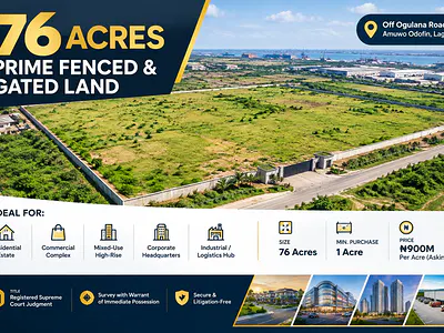 76 Acres Prime Fenced & Gated Land — Amuwo Odofin, Lagos