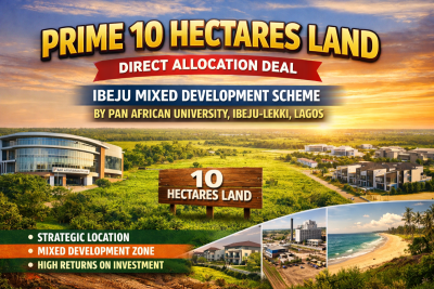 Prime 10 Hectares Land - Direct Allocation Deal, Ibeju Mixed Development Scheme, By Pan African University, Ibeju Lekki, Lagos, Mixed-use Land for Sale