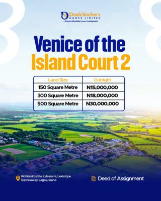 Plots of Residential Estate Land, Venice Lsland Court 2, Ibeju Lekki, Lagos, Residential Land for Sale