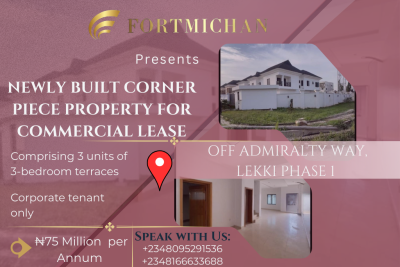 Brand New Corner Piece Property, Off Admiralty Way, Lekki Phase 1, Lekki, Lagos, Commercial Property for Rent