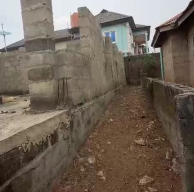 Half Plot of Land with 3 Bedroom Uncompleted House on It, Alagbado, Ifako-ijaiye, Lagos, Land for Sale